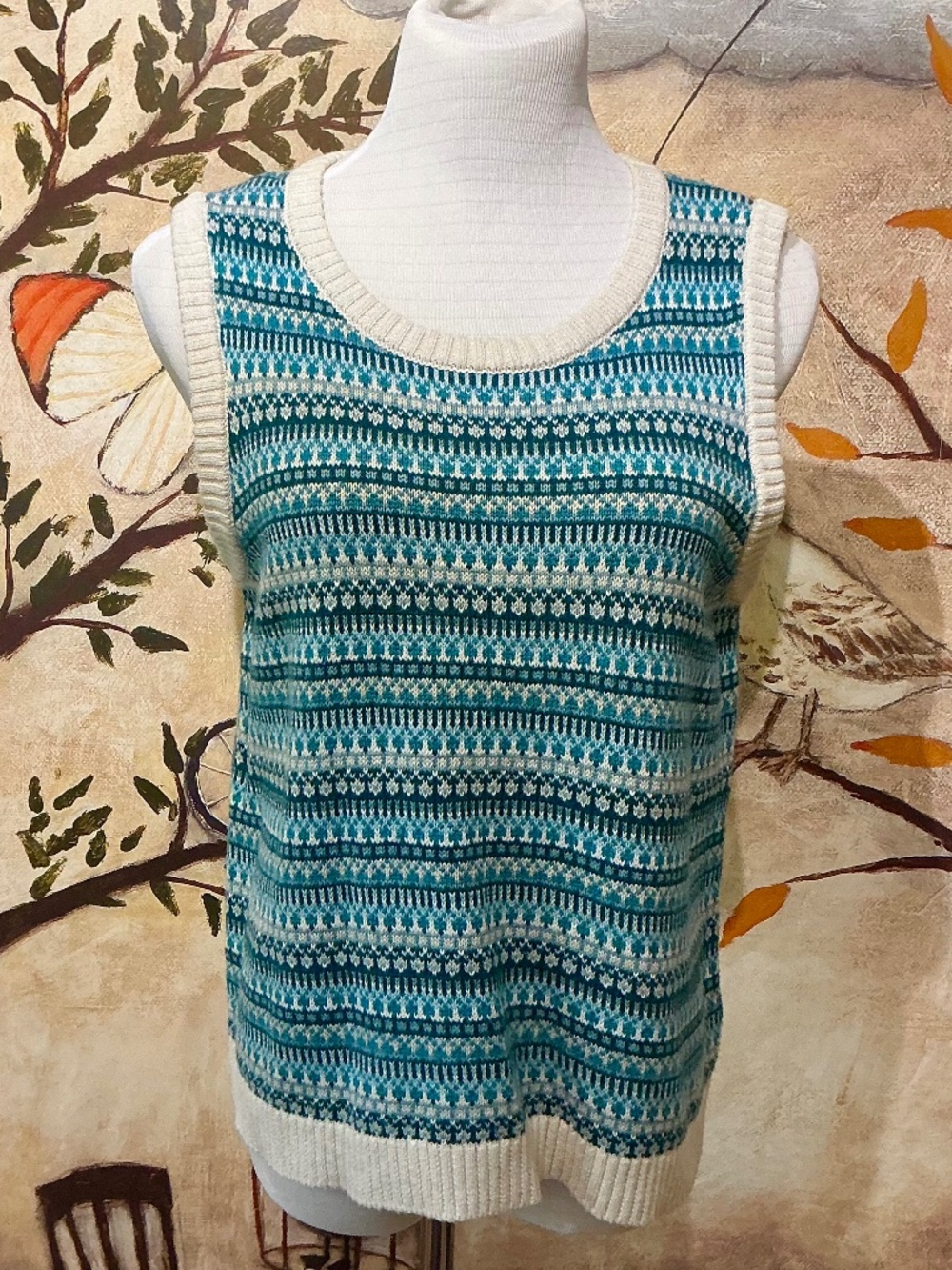 NWOT - SEASALT Cornwall UK Little Grebe Vest FAIRISLE Tank Size  US 10 (UK 14)